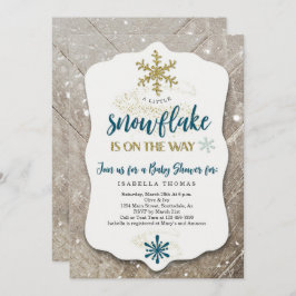 Convite Chá de fraldas de Menino do Tema do Floco de Neve