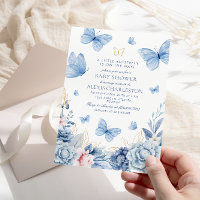 Chá de fraldas de Menino Flores Azul de Borboleta