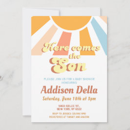 Convite Chá de fraldas de Menino Sonho com Sol Retroativo