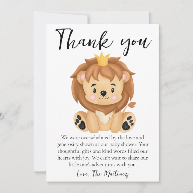 Convite chá de fraldas de mensagens bonitinho obrigado car (Frente)