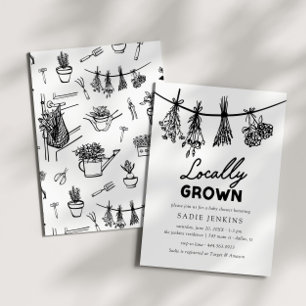 Convite Chá de fraldas De Mercado De Agricultores Cultivad