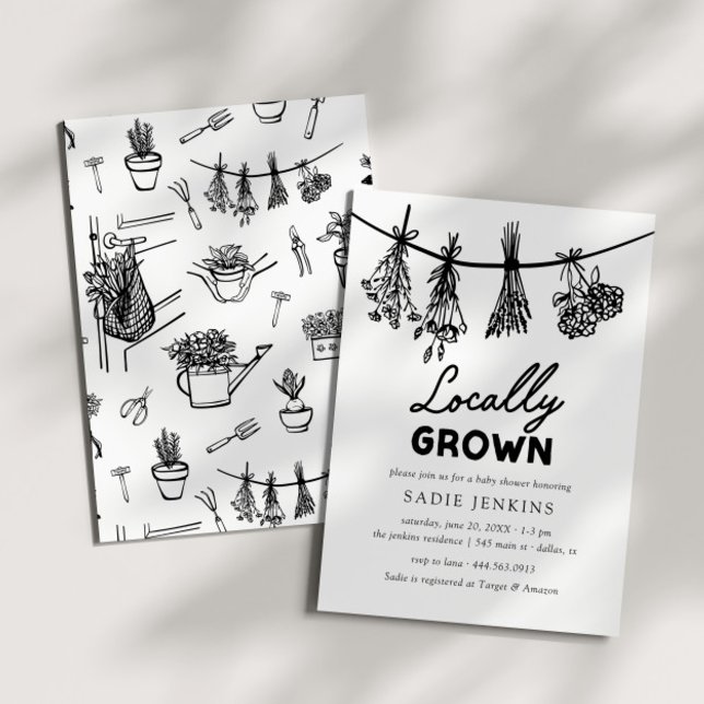 Convite Chá de fraldas De Mercado De Agricultores Cultivad (Criador carregado)