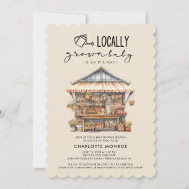 Convite Chá de fraldas de mercado do agricultor com cresci