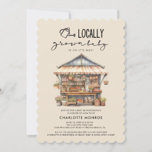 Convite Chá de fraldas de mercado do agricultor com cresci