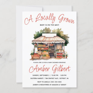 Convite Chá de fraldas de mercado do agricultor crescido l