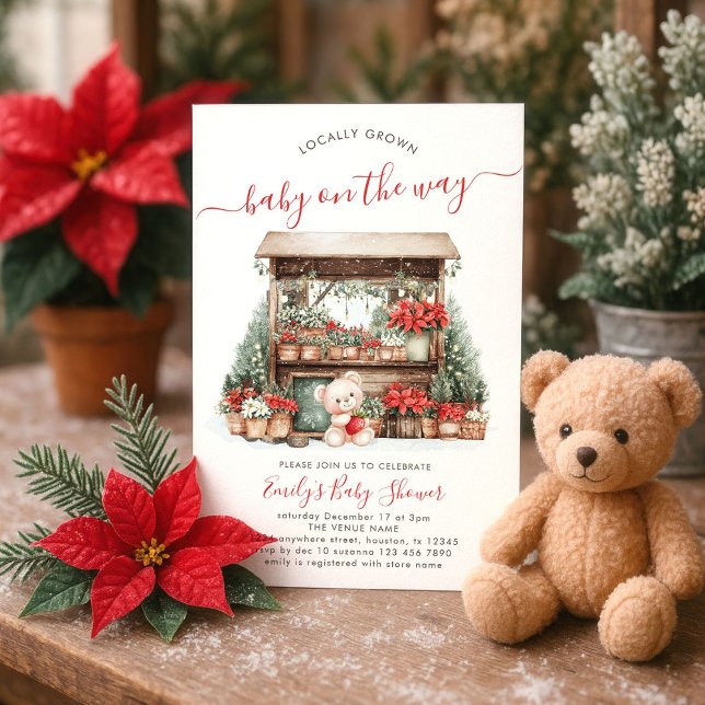 Convite Chá de fraldas de Mercado Local de Natal (Criador carregado)