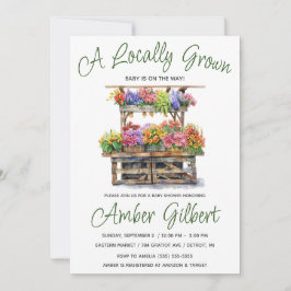 Convite Chá de fraldas de mercado mais florescente do agri