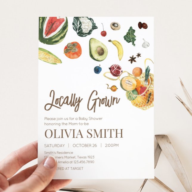 Convite Chá de fraldas De Mercado Para Criadores De Bebês  (Farmers Market Baby Shower Invitation
)