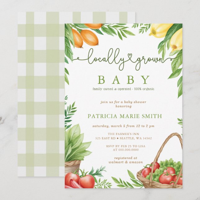 Convite Chá de fraldas De Mercado Para Criadores De Bebês  (Frente/Verso)