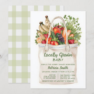 Convite Chá de fraldas De Mercado Para Criadores De Bebês 