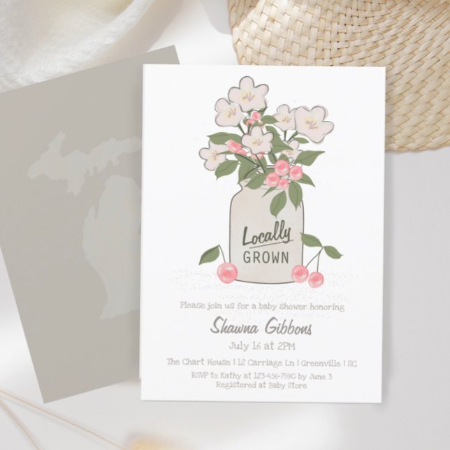 Convite Chá de fraldas de Michigan localmente cultivado (Criador carregado)