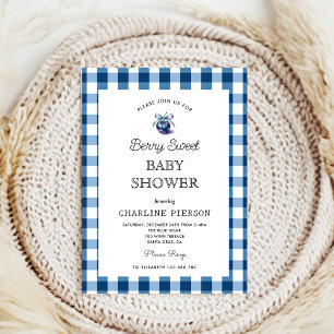 Convite Chá de fraldas de mirtilo Coquette Berry Sweet