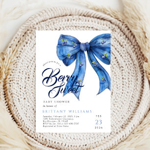 Convite Chá de fraldas de mirtilo Coquette Berry Sweet