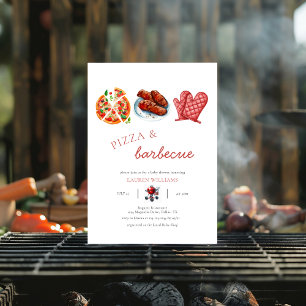 Convite chá de fraldas de molho de churrasco de pizza