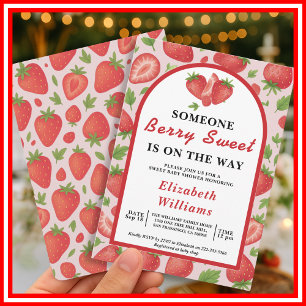 Convite Chá de fraldas de morango Berry Sweet