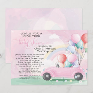 Convite Chá de fraldas De Motores Rosa