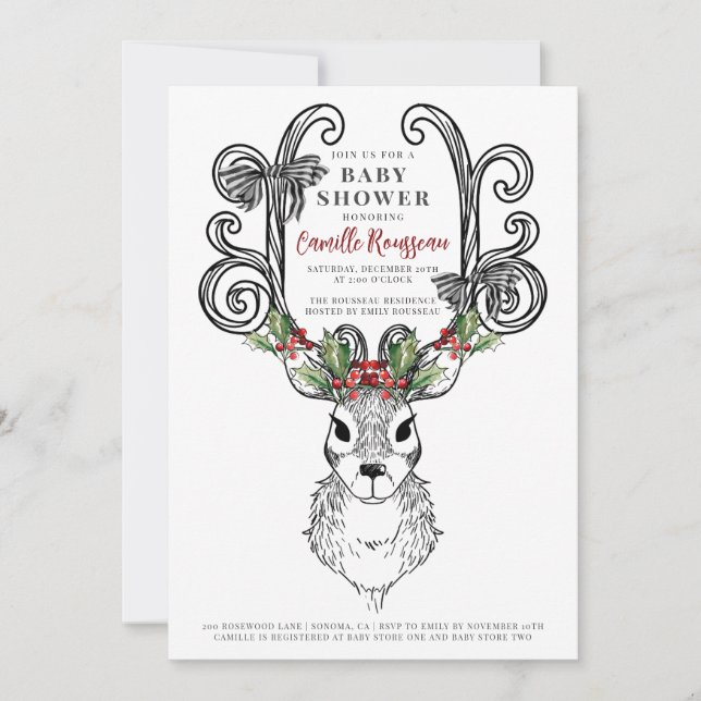 Convite Chá de fraldas de Natal (Frente)