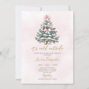 Convite Chá de fraldas de Natal Coquette