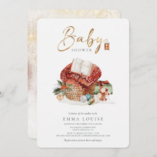 Convite Chá de fraldas de Natal Cozy de inverno