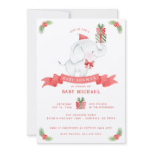 Chá de fraldas de Natal de Elefante Branco