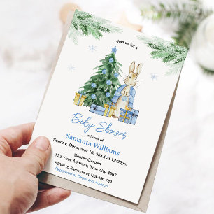 Convite Chá de fraldas de Natal de Peter Rabbit