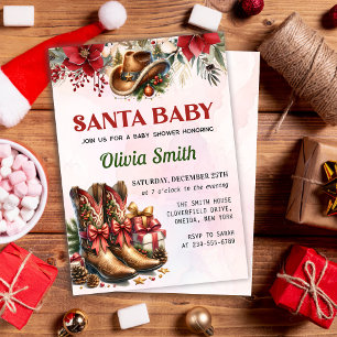 Convite Chá de fraldas de Natal do West Cowboy
