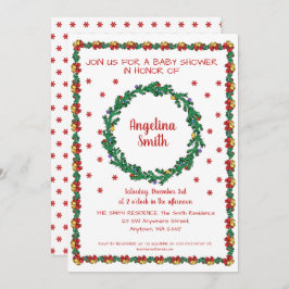 Convite Chá de fraldas de Natal & Garland