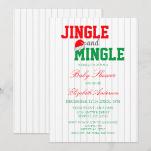 Convite Chá de fraldas de Natal Jingle e Mingle