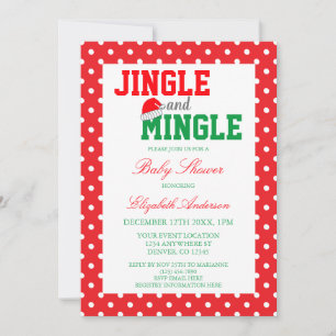 Convite Chá de fraldas de Natal Jingle e Mingle