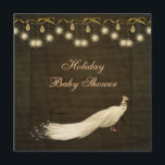 Convite Chá de fraldas de Natal Neutro Clássico Peacock<br><div class="desc">O Chá de fraldas de Natal bonito, glamouroso, neutro e castanho convida com um elegante pavão branco, bonito brilho com ornamentos e arcos. Chic, na moda, convites festivos modernos com um sentimento romântico de elegância vintage. Todo o texto é totalmente personalizável para atender às suas necessidades. O tamanho do texto,...</div>