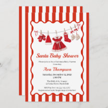 Chá de fraldas de Natal | Papais noeis Vermelho e