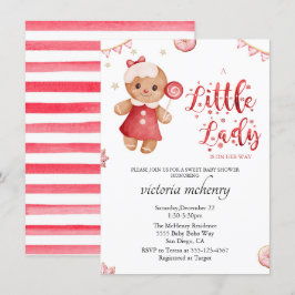Convite Chá de fraldas de Natal para Lady Gingerbird