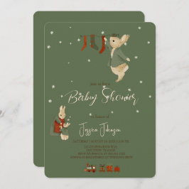 Convite Chá de fraldas de natal Rabbit Peter