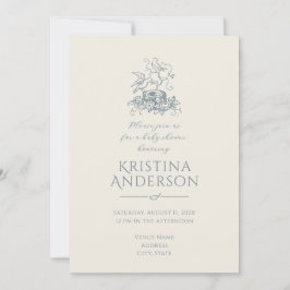 Convite Chá de fraldas de Nest de Código QR Aestético Vint