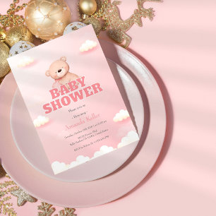 Convite Chá de fraldas de Nuvem Cuja Nuvem Bear