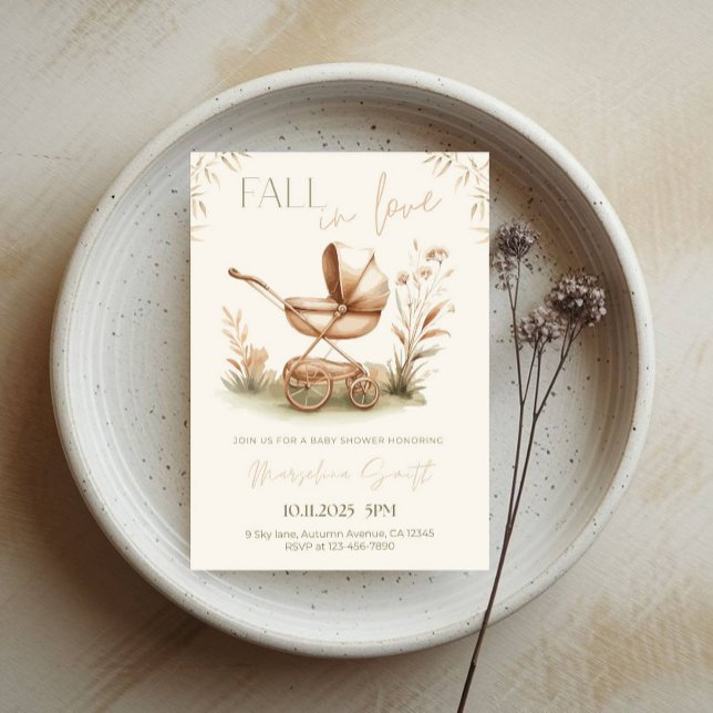 Convite Chá de fraldas de outono - Tema de Folgas do outon (Criador carregado)