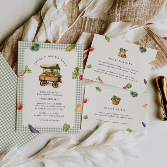 Convite Chá de fraldas De Países Do Mercado De Agricultore (Criador carregado)