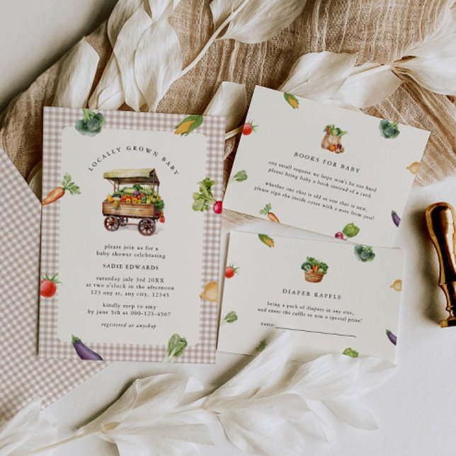 Convite Chá de fraldas De Países Do Mercado De Agricultore (Criador carregado)