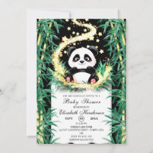 Chá de fraldas de Panda do Woodland Personalizado