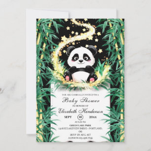 Convite Chá de fraldas de Panda do Woodland Personalizado