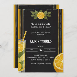 Convite Chá de fraldas De Pão De Chalkboard Com Limonada D