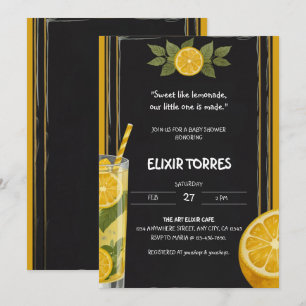 Convite Chá de fraldas De Pão De Chalkboard Com Limonada D