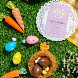 Convite Chá de fraldas de Páscoa Baby Love