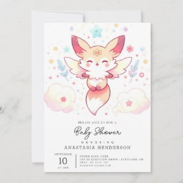 Convite Chá de fraldas de Pastel Fox