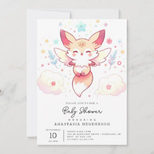 Convite Chá de fraldas de Pastel Fox