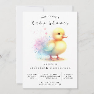 Convite Chá de fraldas de Pato Personalizado