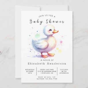 Convite Chá de fraldas de Pato Personalizado Bohemiano