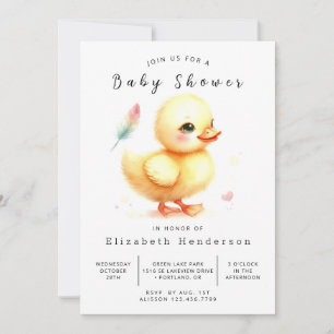 Convite Chá de fraldas de Pato Personalizado Divertido
