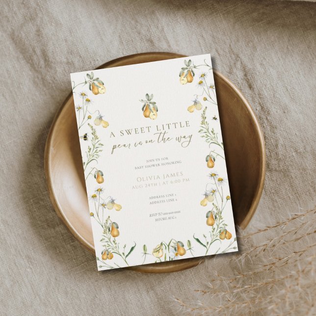 Convite Chá de fraldas de pera (Criador carregado)