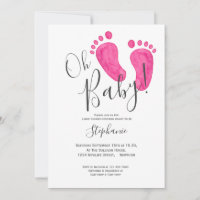 Chá de fraldas de Pés-Bebê Rosa da Menina